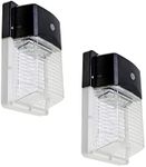 RAB Design Lighting, 12 Watt Eco LED Wall Light (2 Pack), Dusk to Dawn Photocell, Outdoor Residential and Commercial Wall Light, 1275 Lumens, 120-277 Volts, cETLus (CSA) Certified