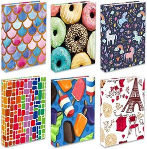 6 Pack Stretchable Book Covers, Jumbo Book Sleeves for Textbook Hardcover Books up to 9 x 11 Inches, Reusable, Washable and Protective Textbook Covers for School Kids Boys Girls