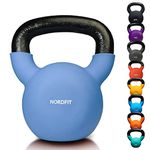 NORDFIT Neoprene Coated Cast Iron Kettlebell Weights - Kettle Bells (4kg, 6kg, 8kg, 10kg, 12kg, 14kg, 16kg, 18kg, 20kg) - Home Gym, Fitness, Exercise, Cardio Strength Training and Weight Lifting