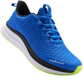 Men's Orthopedic Walking Shoes: Arch Support Orthotic Flat Feet Plantar Fasciitis Heel Spur Swollen Feet Running Shoes, Breathable Outdoor Park Camping Leisure Sneakers Peacock Blue Size 10.5