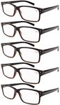 Eyekepper Mens Vintage Reading Glasses-5 Pack,Black-Yellow Tortoise