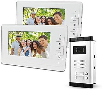 LIBO 7" Wired Video Doorbell Door Phone System 2 Monitors with 1 IR Camera, Two Call Buttons, Night Vision, 800x480 High Resolution, Can Control 2 Housed for Multi Apartment/Families