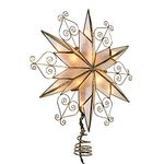 Kurt Adler 10-Light 6-Point Capiz Star Treetop with Scroll Design