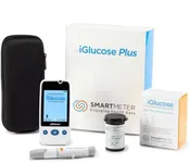 iGlucose Connected Glucose Monitor - Unlimited Test Strips & Lancets - Blood Sugar Testing Kit - Cell Enabled - Immediately Transmits Results & Alerts to SMS, Push & Email to Caregiver or User