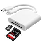 SD Card Reader for iPhone iPad, USB C Card Reader, Type C Card Reader with MicroSD/SD Dual Slot, Memory Card Reader Camera Card Reader USB C OTG Adapter, SD Card Reader for iPhone/iPad/Android/Camera