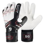 WVVOU Professional Goalkeeper Gloves Suitable for Adults Youth Kids, High Performance Football Goalie Gloves with Finger Protection and 4mm Latex Palm for Training and Matches (Black, 9)