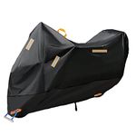 Baogaier Motorcycle Cover Waterproof Motorbike Protector Rain Cover Heavy Duty 300D Thickned Large with Lock Holes for Honda Yamaha Suzuki Harley Outside Storage - 4XL XXXXL (116.14x43.31x55.12 inch)