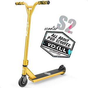 VOKUL Gold Pro Stunt Scooter - Entry Level Tricks Freestyle Pro Scooter for Age 6 Up Kids,Boys,Girls - Reinforced 20" L4.1 W Deck(Gold)