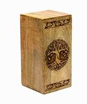 ESPLANADE Wooden Cremation Urn for Ashes | Engraved Tree of Life Urn | Memorial Urn Burial Urn Pet Urn Funeral Memorial | Beige - 10" Inches