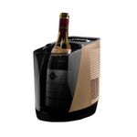 VIVANT VENUS Portable Wine Chiller - Advanced IC Temperature Sensor & Dual-Cooling System, Full Wine & Champagne Bottle Display (up to 4½" Diameter), Rechargeable Lithium Battery - Gold