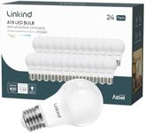 Linkind A19 LED Light Bulbs, 60W Equivalent LED Bulbs, 8.5W Energy Efficient, 2700K Soft White Light Bulbs, 800 Lumens Non-Dimmable Bulbs, E26 Standard Base for Bedroom Home Office, 24 Packs