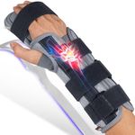 FEATOL Resting Hand Splint, Stroke Hand Immobilizer For Men and Women，Wrist Finger Brace For Carpel Tunnel, Stroke Recovery, Right Hand, Large