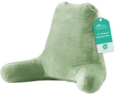 Sasttie 25-inch Reading Pillows for Sitting in Bed Adult, Jumbo Velvet Back Pillow Bed Sitting Up, XL High Back-Rest Support Cushion for Sit Up on Couch & Floor, Oeko-Tex Certified, Sage Green