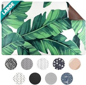 NALALAS Dog and Cat Mat for Dish, Food, Water Bowls | Stainproof, Washable & 100% Waterproof, Anti Slip, Non-Slip Food Placemat for Pets | Vegan Leather & Non Toxic | Easy to Clean | Size 16.5" x 28"