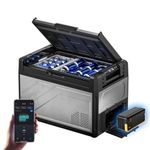 BougeRV 55 Quart Rocky V3.0 12 Volt Portable Refrigerator with 240Wh Battery, Dual Zone Car Fridge Freezer, APP Control, Compressor Cooler for Overlanding, Camping, Travel, RV, Truck(2026 New Model)