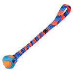 Tug-E-Nuff - PowerBall Bungee Tug | Shock Absorbing Bungee Handle | Durable Ball Toy for Dogs | Ideal for Interactive Dog Training and Dogs of all Ages | 43cm (17inches) in size