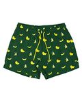 Roits Men's Printed Swimsuit with Drawings - Quick Dry Beach and Pool Swimsuit, Bananas - Green, XL