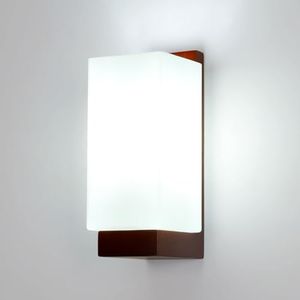 Comely Lampada da Parete Interno Vintage, Applique da Parete in Legno, Lampada a Muro Paralume in Vetro E27 Illuminazione Interni per Camera da Letto Soggiorno Cucina Corridoio Scala, Marrone