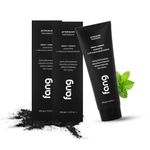 Fang Natural Toothpaste|Teeth Whitening|Heals Sensitive Teeth|Fights Cavities, Gum Diseases & Bad Breath|SLS & Chemical Free |Organic, Vegan (Pack of 2, Activated Charcoal)