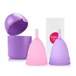 PATILWON Menstrual Cups 2 Pack Period Cup, with Micro-Wave Oven Box Holder