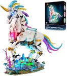 JMBricklayer Unicorn Building Sets for Adults with Lights 70008, Myth Art Creator Animals Display Ideas, Magical Rainbow Unicorn Home Decor, Building Toys Christmas Birthday Gifts for 14+(1492 PCS)