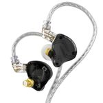 KZ ZS10 Pro X in Ear Monitor, Upgraded 4BA 1DD KZ Headphone Gaming Earbuds in Ear Earphone IEM with Alloy Faceplace Detachable Silver-Plated Recessed 0.75mm 2Pin Cable for Audiophile (Dark, No Mic)