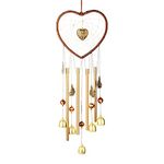 Heart Wind Chime Outdoor, BetterJonny Metal Tube Wind Chimes Lucky Dream Catcher Pendant Wind Chime for Garden, Yard, Patio, Home, Room, Window Decor