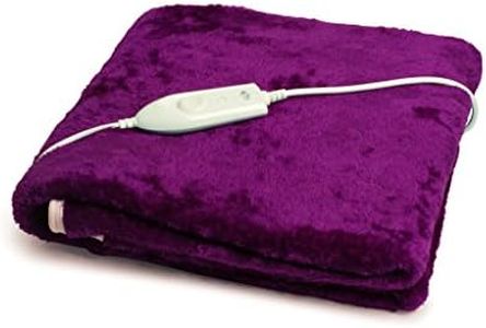 Expressions Signature Electric Bed Warmer - Electric Under Blanket - Single Bed Size (150cms x 80cms) with 3 Heat Settings & Dual Safety Feature with Over Heat Protection - Color: Purple