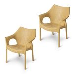 Supreme Cambridge Plastic Chairs for Home, Outdoor & Garden (Set of 2, Cane)