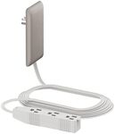 LIDER Flat-Face Outlet Extender with 3 Receptacles, Ultra-Thin Wall Plate Plug with Cord Extender and 3-Outlet Power Strip, 8ft Cord, LWE8-315-NK, 1625W, ETL Listed, Matte Nickel, 1-Pack
