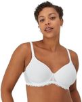 Bali One Smooth Ultra Light Embroidered Full-Figure Bra, White, 38D