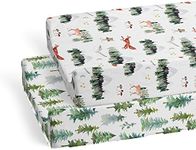 Sorrel + Fern 2-Pack Changing Pad Cover (Woodland Forest Animals) - Premium Fitted Sheets - Buttery Soft Cotton Blend