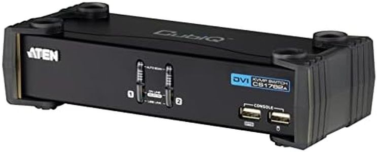 Aten CS1762A Negro Interruptor KVM - Periférico de Entrada (USB, USB, 1920 x 1200 Pixeles, Negro, Alámbrico)