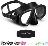 OMGear Swim Goggles with Nose Cover Diving Mask Snorkeling Gear Kids Adult Snorkel Mask for Scuba Free Diving Spearfishing Neoprene Strap Cover Impact Resistance (Black)