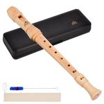 Eastrock Soprano Recorder Baroque fingering C Key Beginners Recorder Instrument for Kids Adults 3 Piece Recorder With Hard Case（Maple Wood）