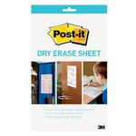 Post-it Dry Erase Whiteboard Film Sheets for Walls, Doors, Tables, Cabinets, and More, Removable, Super Sticky, Stain-Proof, Easy Installation, Dry Erase Sticker, 7 in x 11.3 in, 3 Sheets(DEFRETAIL)