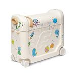 Stokke JetKids BedBox, Full Moon - Kid's Ride-On Suitcase & in-Flight Bed - Help Your Child Relax & Sleep on The Plane - Approved by Many Airlines - Best for Ages 3-7