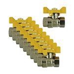 SRP Butterfly Handle Brass Ball Valve Female/Female Thread (10, 1/2")