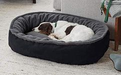 KOZI PET Ultra Soft Ethnic Desingner Polyster Filled Reversable Black and Black Fur Dual Color for Dog and Cat Beds (Export Quality) - Medium