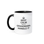 3dRose Mug_233108_4 " Keep Calm and let Grandmama Handle it Fun Funny Grandma Grandmother, Ceramic, Black/White