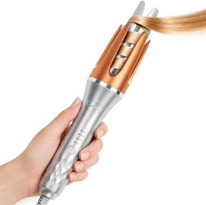 Cyuanxgr Automatic Curling Iron 32mm - 2026 Upgraded Ceramic Rotating Hair Curler for Large Loose Beach Waves - Fast Heating, 4 Temp Settings, Anti-Tangle & Anti-Scald - Auto Shut-Off - Stunning Silver Edition