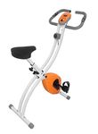 Dolphy Folding Exercise X Bike for Home Cross Trainer for Health and Fitness,with Digital LCD Display and Adjustable Comfortable Seat-Orange