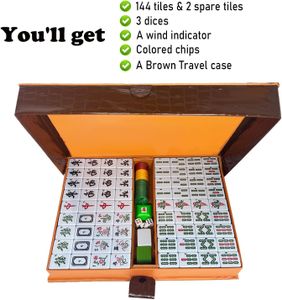 LANYOTA Chinese Mahjong Set – Green Tiles and Case