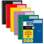 Five Star Interactive Notetaking Spiral Notebooks, 6 Pack, 1-Subject, Wide Ruled Paper, 11" x 8-1/2", 100 Sheets, Assorted Colors (820019-ECM)