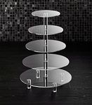 Hayley Cherie 5 Tier Round Cupcake Stand - Extra Thick 5mm Base - Acrylic Tiered Cake Stand - Dessert Tower - Weddings, Graduation, Birthday Parties (5 Tier)