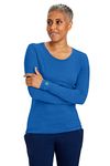 Healing Hands Women's Underscrub Soft Knit Melissa Longsleeve Scrub Tee with Breathable & Easy Care Fabric 5047, L, Royal