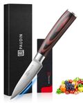 PAUDIN Kitchen Paring Knife, 3.5 inch Fruit Knife, Small Kitchen Knive, High Carbon 5Cr15Mov Stainless Steel Froged Chef Peeling Knives, Comfortable Ergonomic Wooden Handle with Elegant Gift Box
