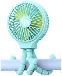 WiHoo Mini Handheld Stroller Fan,5200mAh Battery Operated Fan Personal Portable Fan Car Seat Baby Fan with Flexible Tripod,USB or Battery Desk Fan Adjustable 3 Speeds for Camping/Traveling