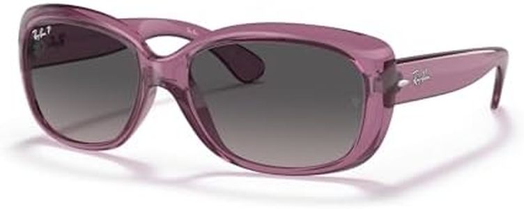 Ray-Ban Womens RB4101 Jackie Ohh Butterfly Sunglasses, Transparent Violet/Grey Gradient Polarized, 58 mm