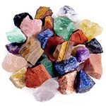 UFEEL 1 LB Bulk Rough Madagascar Stones Mix Natural Raw Crystal Stones for Tumbling, Fountain Rocks, Decoration, Polishing, Wire Wrapping, Healing Crystal - Large 1 inch